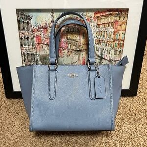 NWT Coach Crosby Carryall Crossbody Bag F11925 Pool Blue Mini Satchel